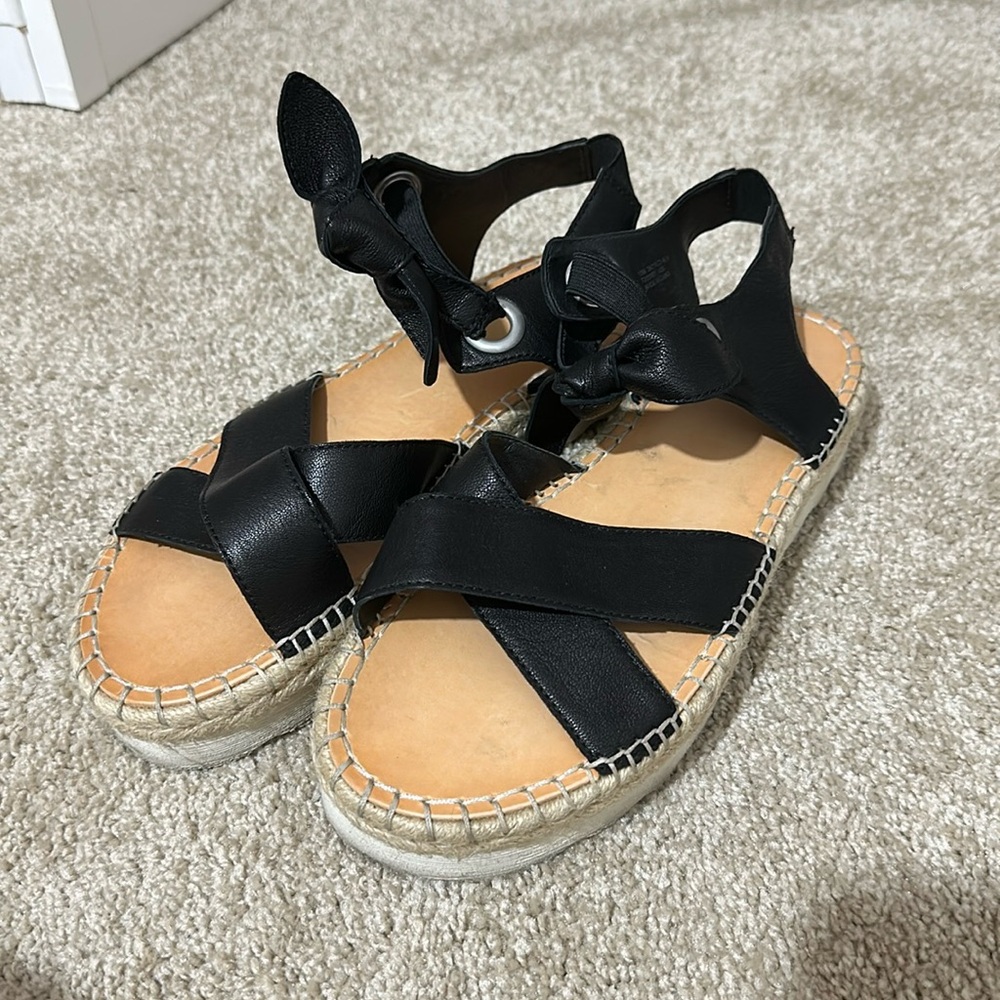 Leather platform, sandals, by Frye and Co.